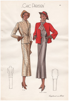 chic parisien fashion illustration 1934